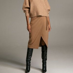 Babaton faux wrap skirt with side tie, size 6